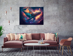Astro Whale in the Open Space - Canvas Print - Artoholica Ready to Hang Canvas Print