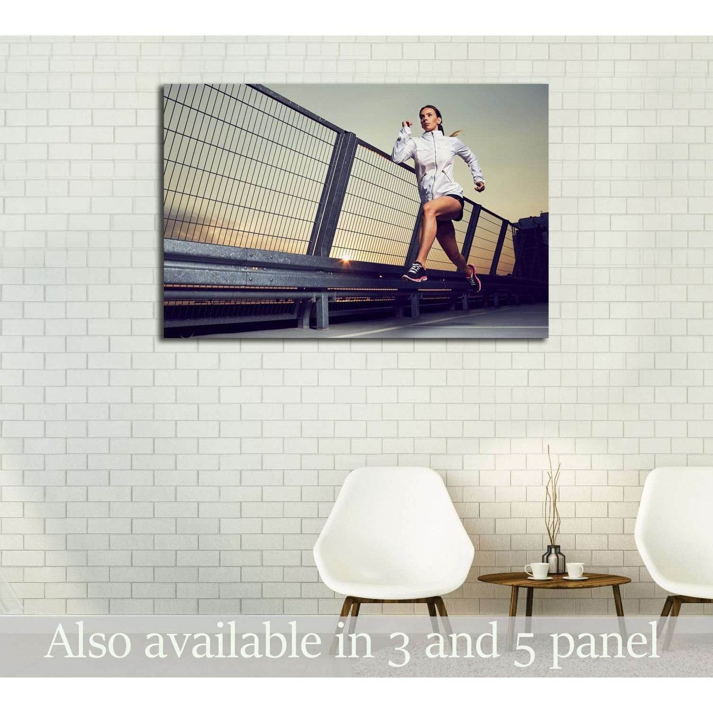 Athletic woman running during sunset on rooftop of parking, garage №3255 Ready to Hang Canvas PrintCanvas art arrives ready to hang, with hanging accessories included and no additional framing required. Every canvas print is hand-crafted, made on-demand a