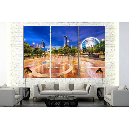 ATLANTA, GEORGIA, Centennial Olympic Park's landmark fountains №2321 Ready to Hang Canvas PrintCanvas art arrives ready to hang, with hanging accessories included and no additional framing required. Every canvas print is hand-crafted, made on-demand at ou