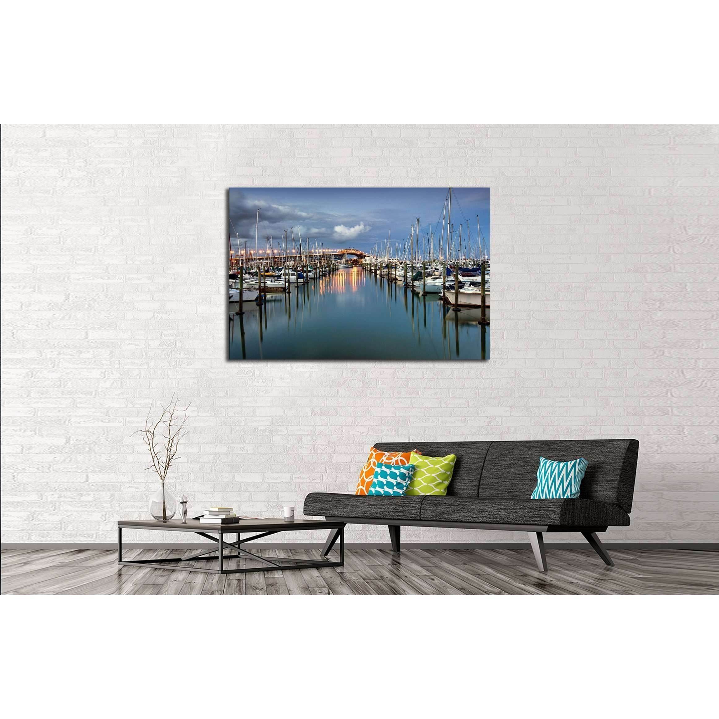 Auckland harbor Bridge from Westhaven Marina. Auckland, New Zealand №2514 Ready to Hang Canvas PrintCanvas art arrives ready to hang, with hanging accessories included and no additional framing required. Every canvas print is hand-crafted, made on-demand