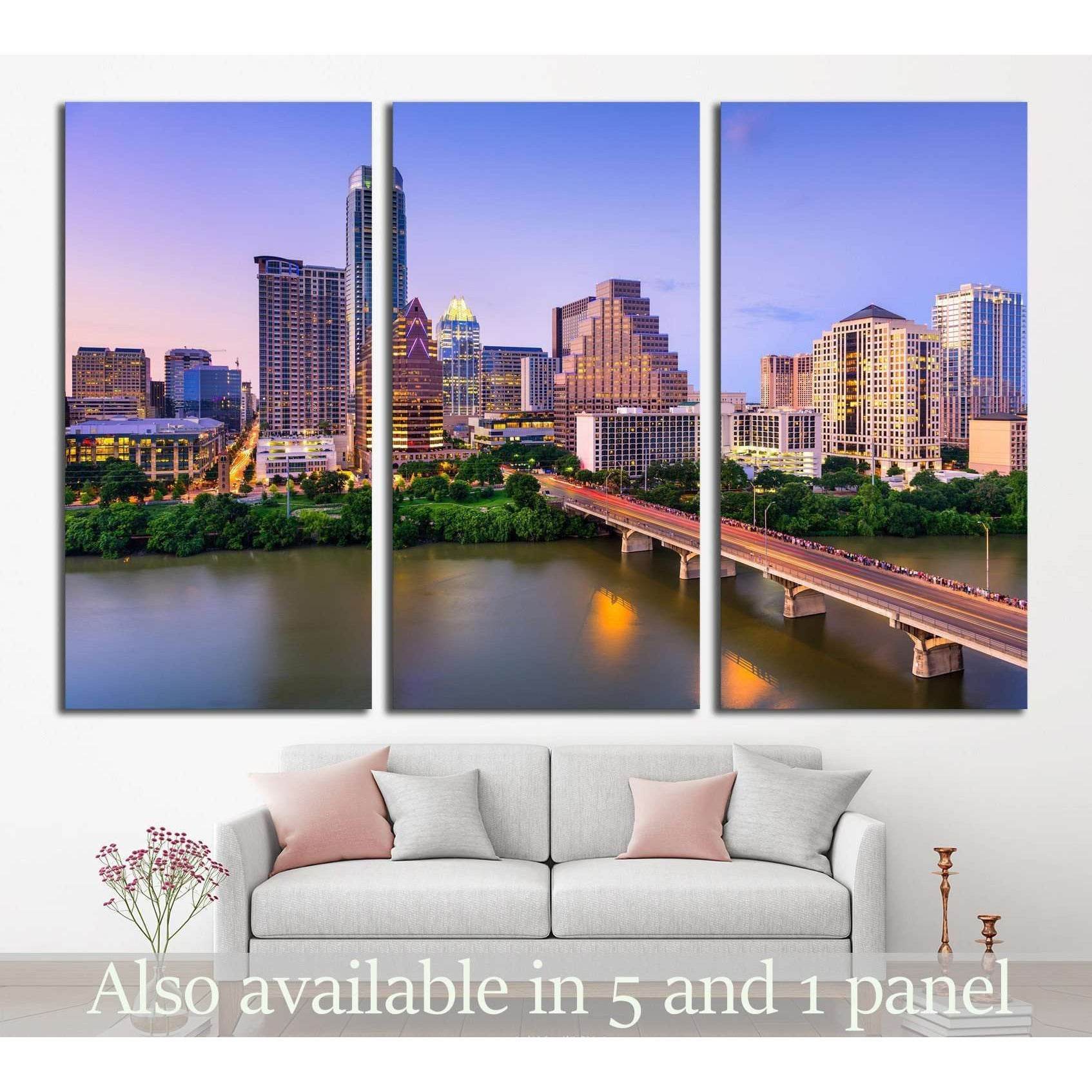 Austin, Texas, USA downtown skyline on the Colorado River №1650 Ready to Hang Canvas PrintCanvas art arrives ready to hang, with hanging accessories included and no additional framing required. Every canvas print is hand-crafted, made on-demand at our wor