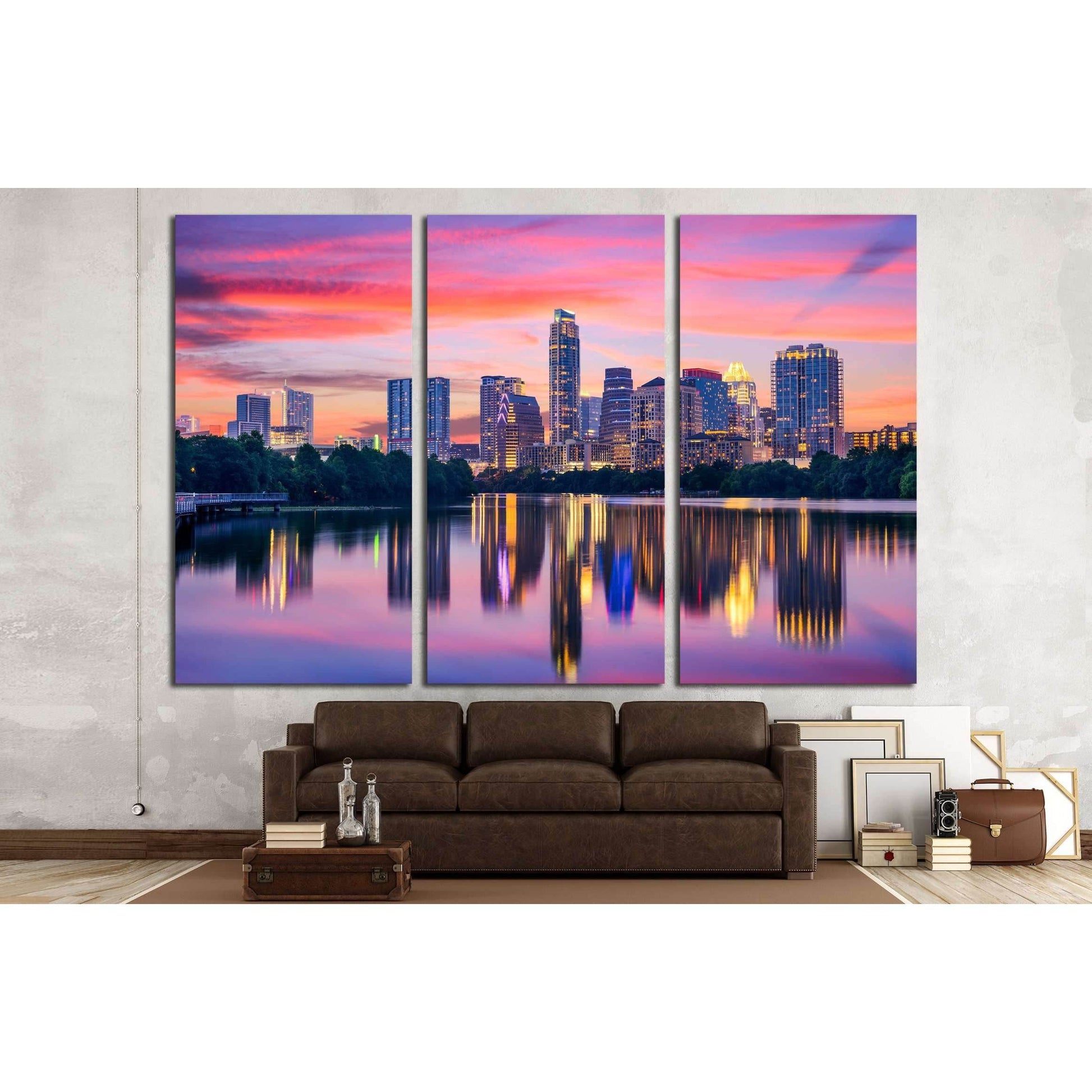 Austin, Texas, USA skyline on the Colorado River №2983 Ready to Hang Canvas PrintCanvas art arrives ready to hang, with hanging accessories included and no additional framing required. Every canvas print is hand-crafted, made on-demand at our workshop and