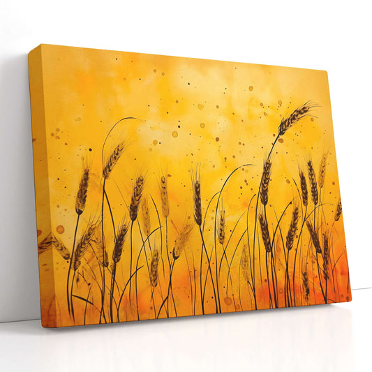 Autumn Wheat Fields in Golden Light - Canvas Print - Artoholica Ready to Hang Canvas Print