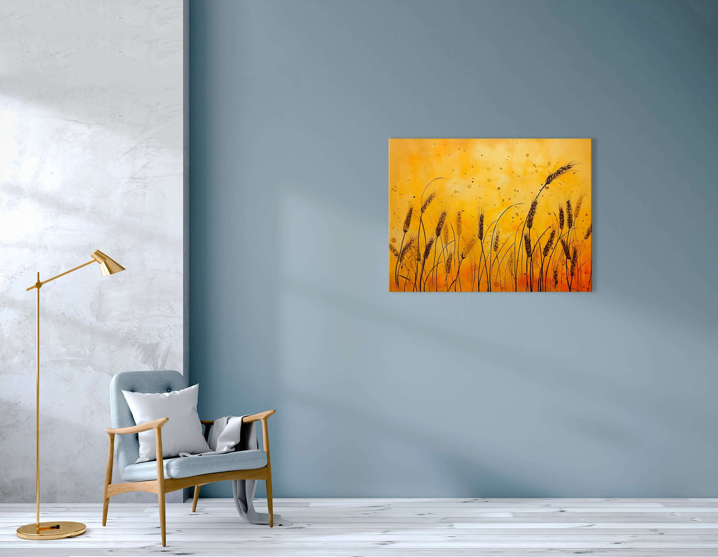 Autumn Wheat Fields in Golden Light - Canvas Print - Artoholica Ready to Hang Canvas Print