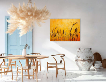 Autumn Wheat Fields in Golden Light - Canvas Print - Artoholica Ready to Hang Canvas Print