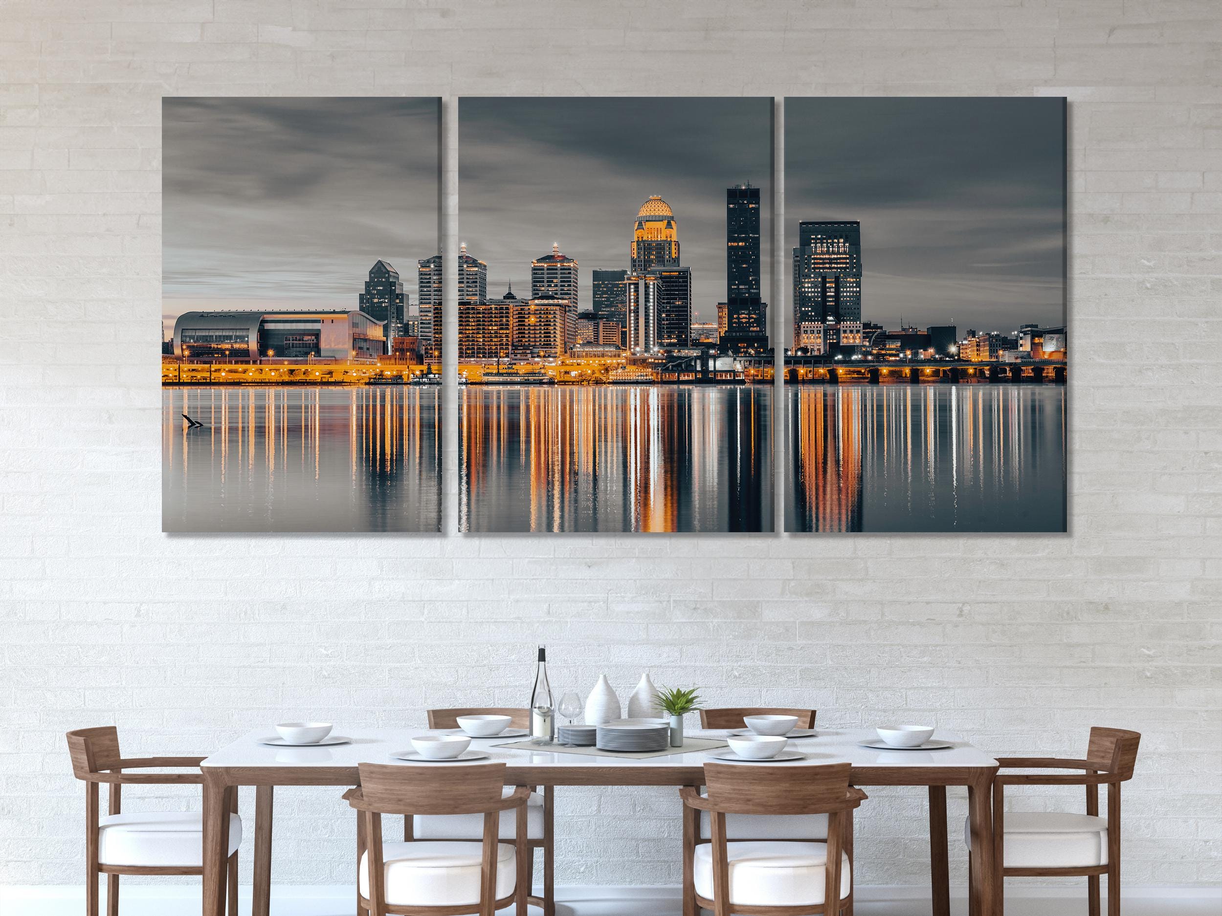 Louisville Skyline Canvas Print – Louisville Cityscape Wall Art, Louisville Wall Art, Louisville KY Artwork for Living Room or Office Decor