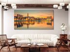 Split Croatia Cityscape Wall Art, Sunset Canvas Print, Coastal City Decor, Modern 5 Panel Artwork, Mediterranean Landscape Canvas Art Print