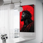 Jesus Christ Wall Art - Religious Christian Canvas Print, Modern Jesus Portrait, Crown of Thorns Painting, Spiritual Artwork for Home Decor