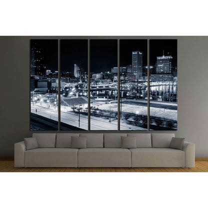 Baltimore Inner Harbor and skyline during twilight from Federal Hill №2152 Ready to Hang Canvas PrintCanvas art arrives ready to hang, with hanging accessories included and no additional framing required. Every canvas print is hand-crafted, made on-demand