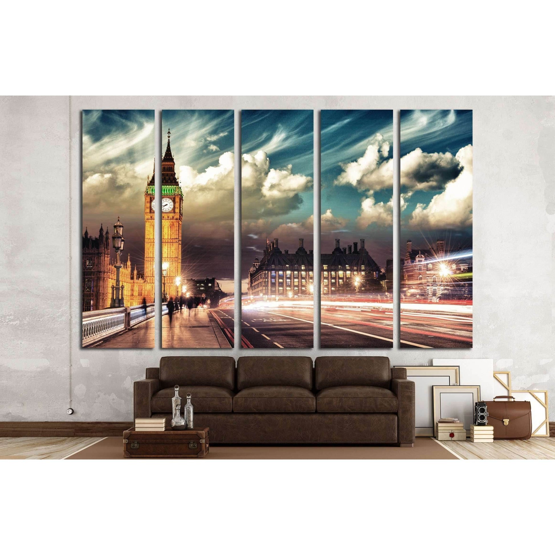 Beautiful colors of Big Ben from Westminster Bridge at Sunset - London №2256 Ready to Hang Canvas PrintCanvas art arrives ready to hang, with hanging accessories included and no additional framing required. Every canvas print is hand-crafted, made on-dema