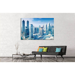 Beautiful Dubai city, bird eye view on majestic cityscape with modern new buildings, United Arab Emirates №2293 Ready to Hang Canvas PrintCanvas art arrives ready to hang, with hanging accessories included and no additional framing required. Every canvas