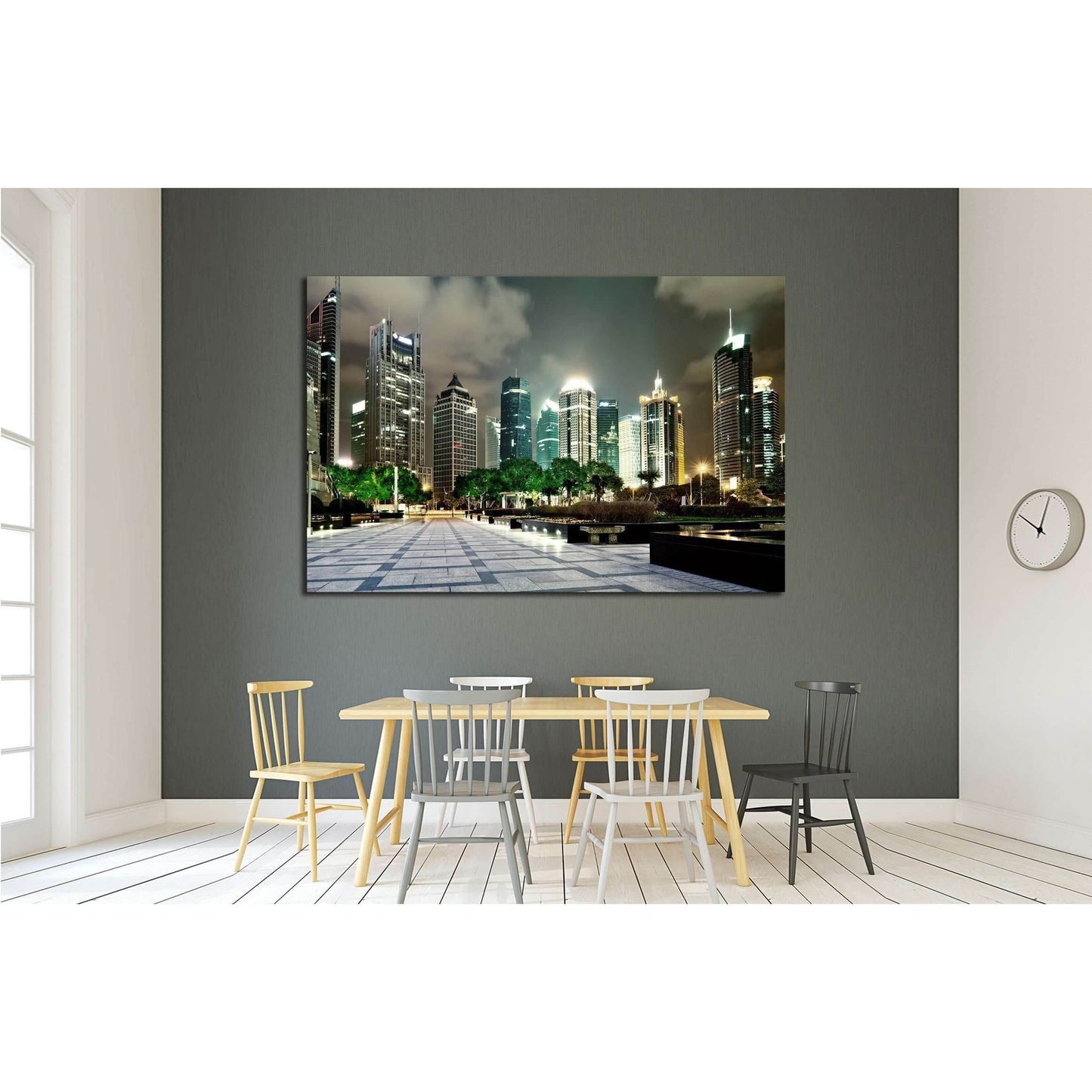 beautiful night scene in shanghai financial center №2238 Ready to Hang Canvas PrintCanvas art arrives ready to hang, with hanging accessories included and no additional framing required. Every canvas print is hand-crafted, made on-demand at our workshop a