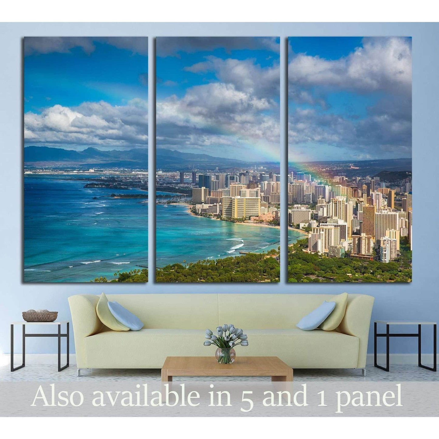 Beautiful rainbow over Hawaii skyline №2274 Ready to Hang Canvas PrintCanvas art arrives ready to hang, with hanging accessories included and no additional framing required. Every canvas print is hand-crafted, made on-demand at our workshop and expertly s