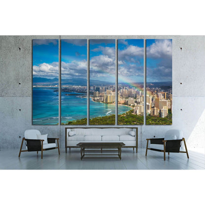 Beautiful rainbow over Hawaii skyline №2274 Ready to Hang Canvas PrintCanvas art arrives ready to hang, with hanging accessories included and no additional framing required. Every canvas print is hand-crafted, made on-demand at our workshop and expertly s