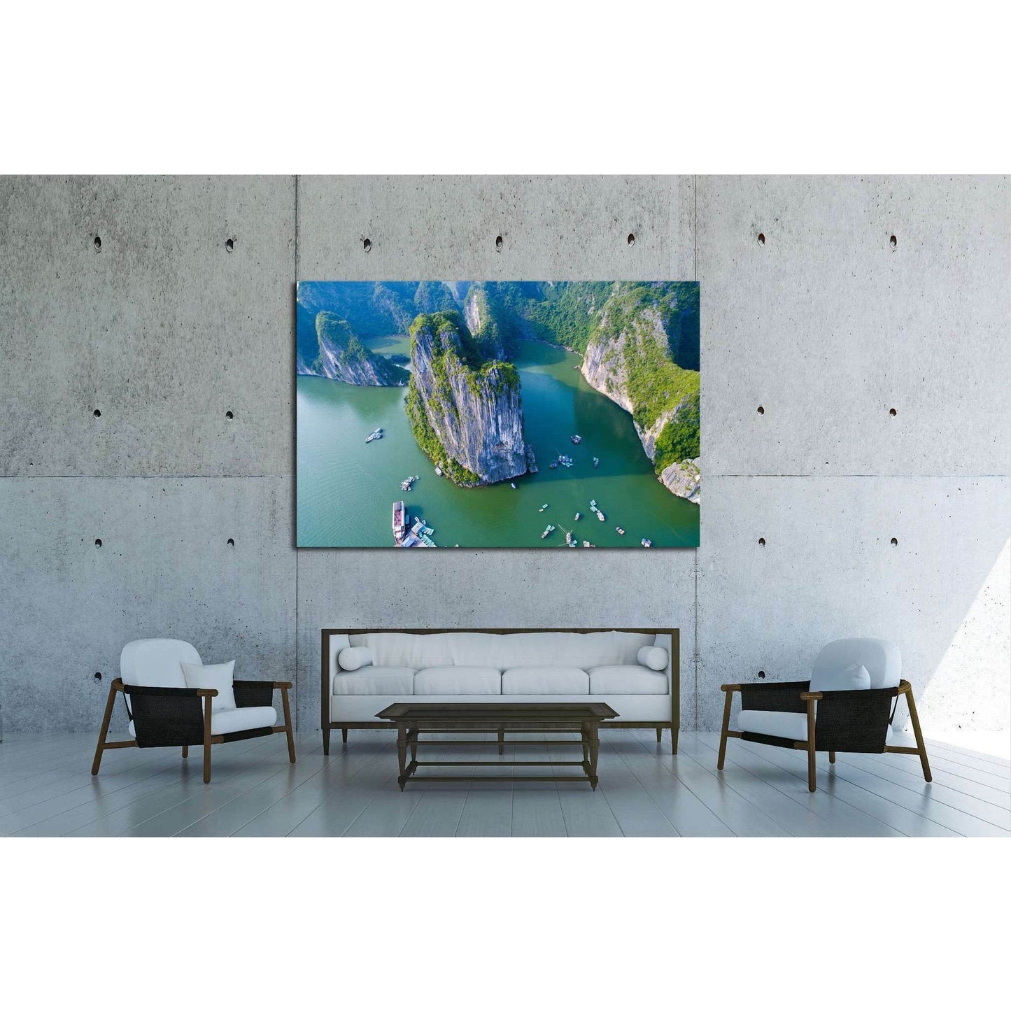 Beautiful seascape with sea and mountain from, Halong bay, Vietnam №1902 Ready to Hang Canvas PrintCanvas art arrives ready to hang, with hanging accessories included and no additional framing required. Every canvas print is hand-crafted, made on-demand a