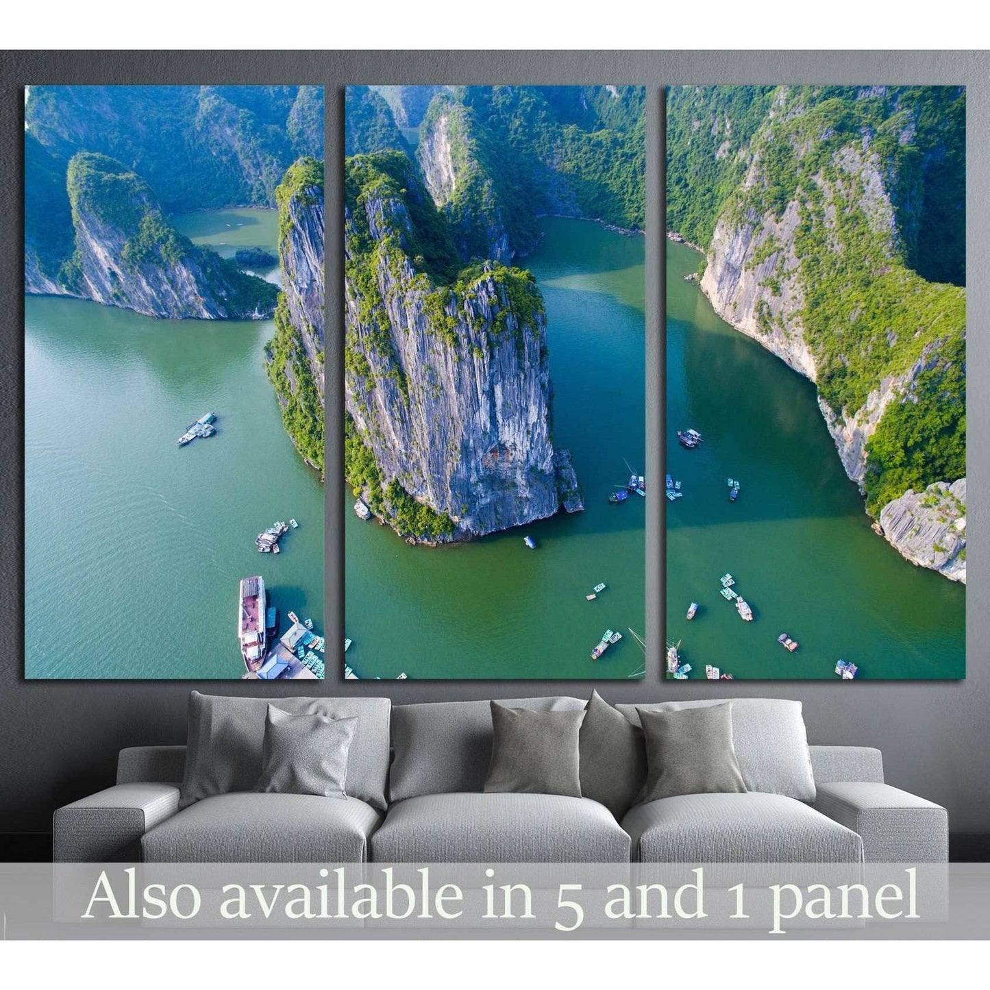 Beautiful seascape with sea and mountain from, Halong bay, Vietnam №1902 Ready to Hang Canvas PrintCanvas art arrives ready to hang, with hanging accessories included and no additional framing required. Every canvas print is hand-crafted, made on-demand a