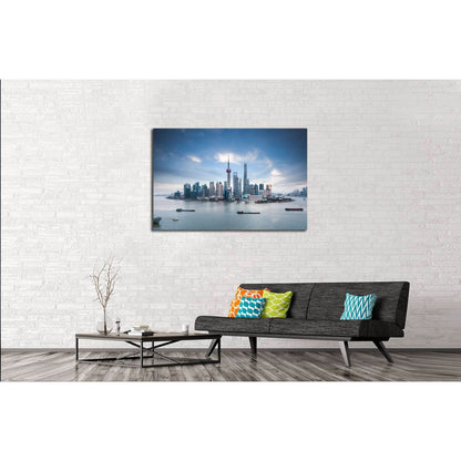 beautiful shanghai skyline and huangpu river , China №2319 Ready to Hang Canvas PrintCanvas art arrives ready to hang, with hanging accessories included and no additional framing required. Every canvas print is hand-crafted, made on-demand at our workshop