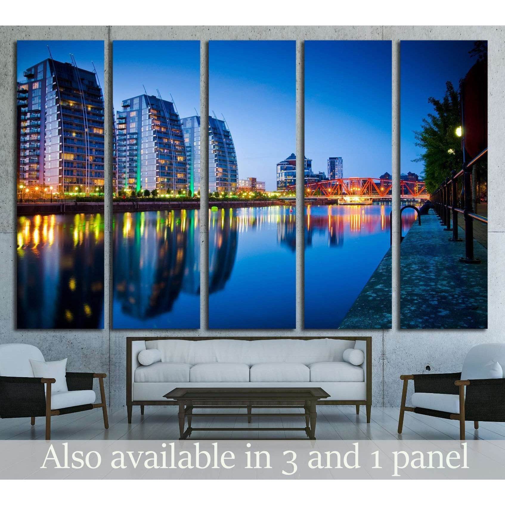 Beautiful skyline of Salford Quays Manchester №2046 Ready to Hang Canvas PrintCanvas art arrives ready to hang, with hanging accessories included and no additional framing required. Every canvas print is hand-crafted, made on-demand at our workshop and ex