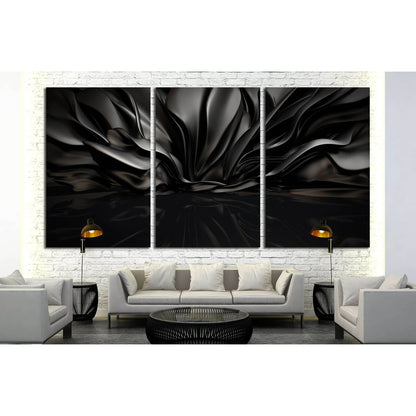 Beautiful stylish black background with developing, flying cloth in a room with a reflection on the floor №2886 Ready to Hang Canvas PrintCanvas art arrives ready to hang, with hanging accessories included and no additional framing required. Every canvas