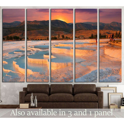 beautiful sunrise and Natural travertine pools and terraces, Pamukkale, Turkey №1968 Ready to Hang Canvas PrintCanvas art arrives ready to hang, with hanging accessories included and no additional framing required. Every canvas print is hand-crafted, made