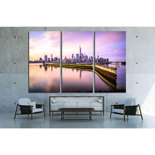 Beautiful sunrise view of Downtown Manhattan, shot from Jersey City №1722 Ready to Hang Canvas PrintCanvas art arrives ready to hang, with hanging accessories included and no additional framing required. Every canvas print is hand-crafted, made on-demand