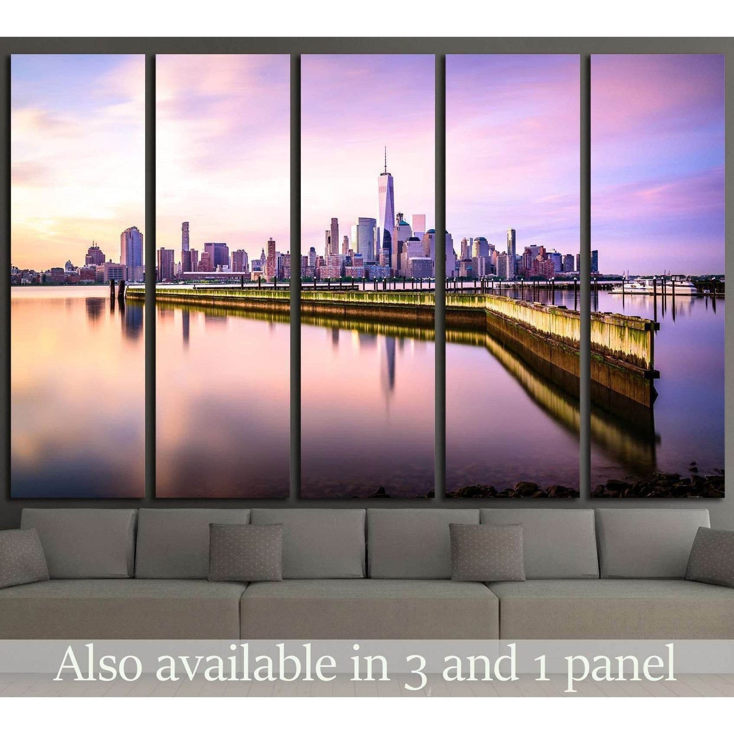 Beautiful sunrise view of Downtown Manhattan, shot from Jersey City №1722 Ready to Hang Canvas PrintCanvas art arrives ready to hang, with hanging accessories included and no additional framing required. Every canvas print is hand-crafted, made on-demand