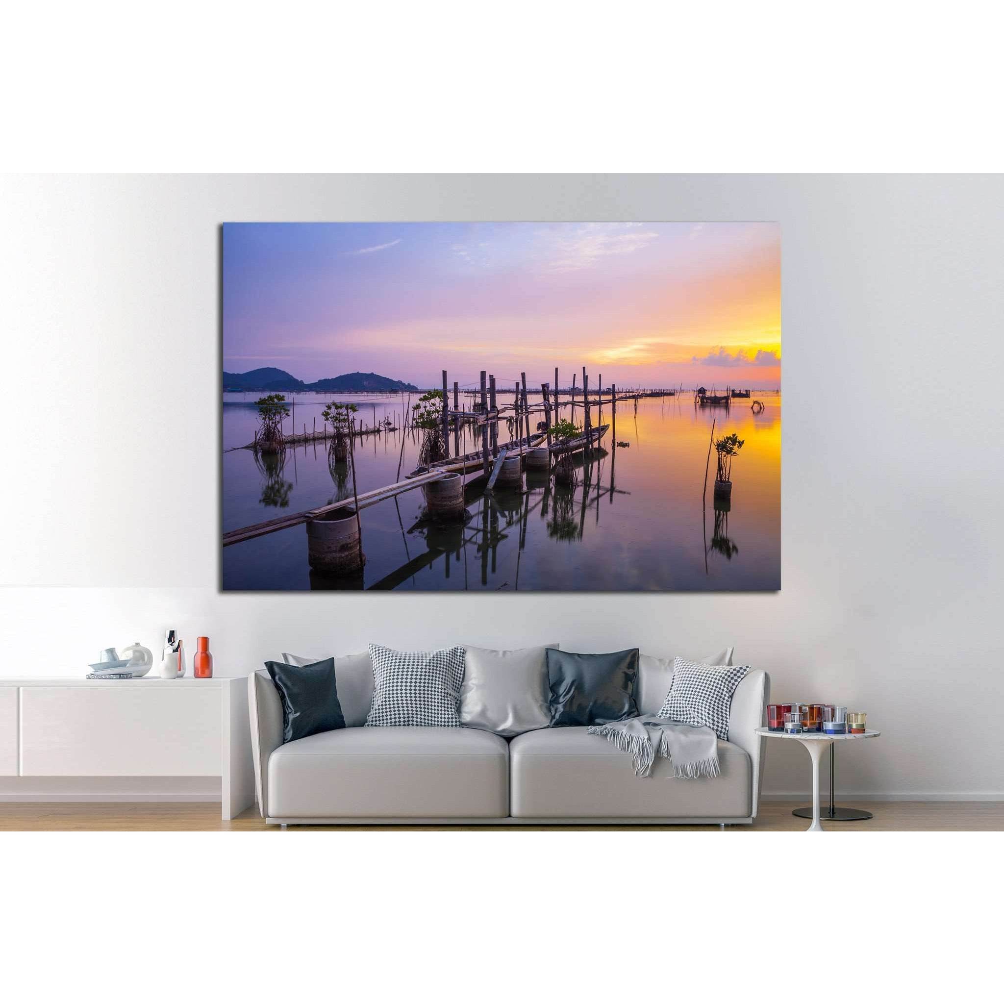 Beautiful sunset Koh yo island in Songkha, Thailand №1306 Ready to Hang Canvas PrintCanvas art arrives ready to hang, with hanging accessories included and no additional framing required. Every canvas print is hand-crafted, made on-demand at our workshop