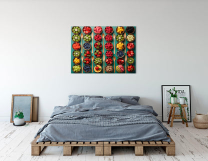 Beautiful Symmetry of Fresh Fruit Bowls - Canvas Print - Artoholica Ready to Hang Canvas Print