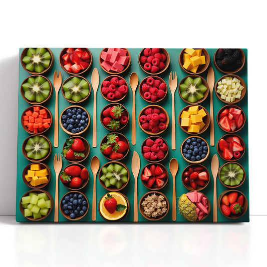 Beautiful Symmetry of Fresh Fruit Bowls - Canvas Print - Artoholica Ready to Hang Canvas Print