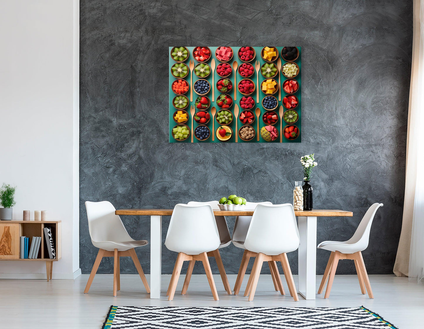 Beautiful Symmetry of Fresh Fruit Bowls - Canvas Print - Artoholica Ready to Hang Canvas Print