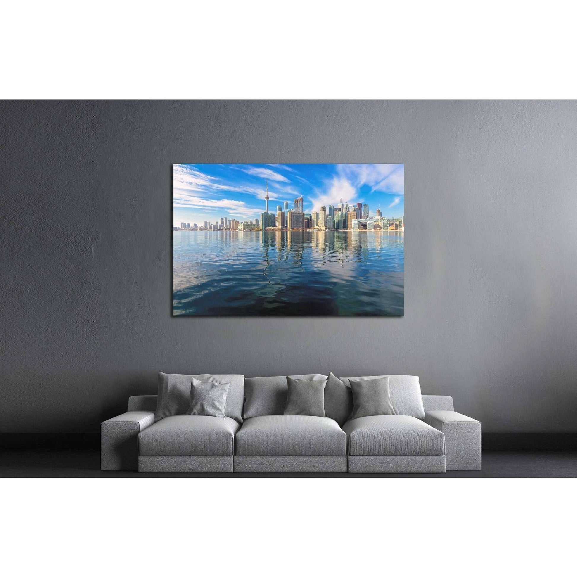 Beautiful Toronto skyline with CN Tower over lake. Canada №2086 Ready to Hang Canvas PrintCanvas art arrives ready to hang, with hanging accessories included and no additional framing required. Every canvas print is hand-crafted, made on-demand at our wor