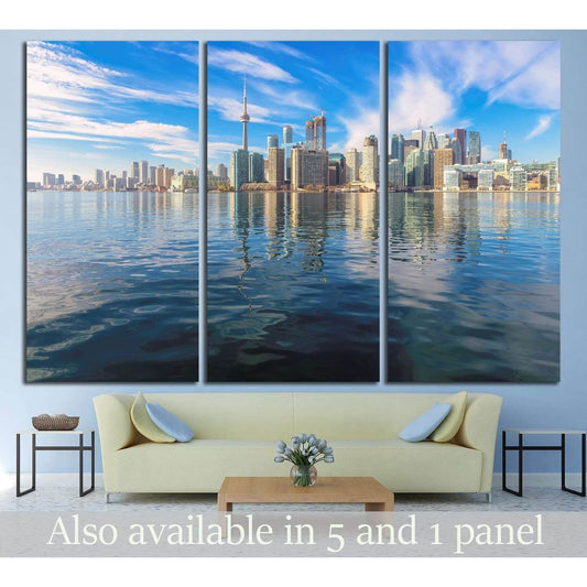 Beautiful Toronto skyline with CN Tower over lake. Canada №2086 Ready to Hang Canvas PrintCanvas art arrives ready to hang, with hanging accessories included and no additional framing required. Every canvas print is hand-crafted, made on-demand at our wor