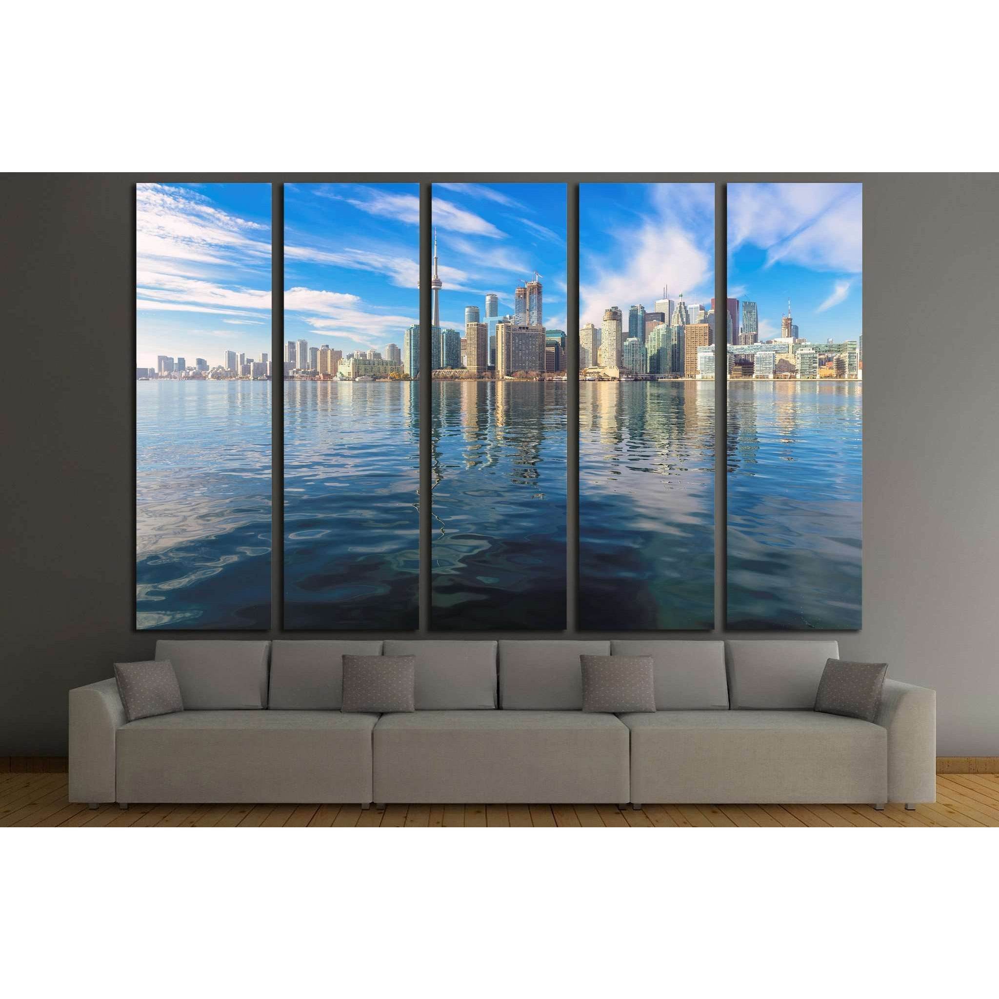 Beautiful Toronto skyline with CN Tower over lake. Canada №2086 Ready to Hang Canvas PrintCanvas art arrives ready to hang, with hanging accessories included and no additional framing required. Every canvas print is hand-crafted, made on-demand at our wor