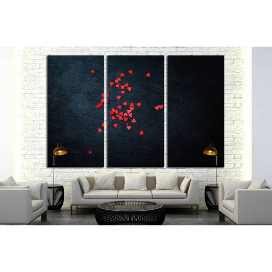 Beautiful valentines day background with red hearts on black background №3019 Ready to Hang Canvas PrintCanvas art arrives ready to hang, with hanging accessories included and no additional framing required. Every canvas print is hand-crafted, made on-dem