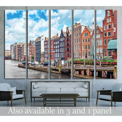 Beautiful views of the streets, ancient buildings, people, embankments of Amsterdam - also call Venice in the North. Netherland №2303 Ready to Hang Canvas PrintCanvas art arrives ready to hang, with hanging accessories included and no additional framing r