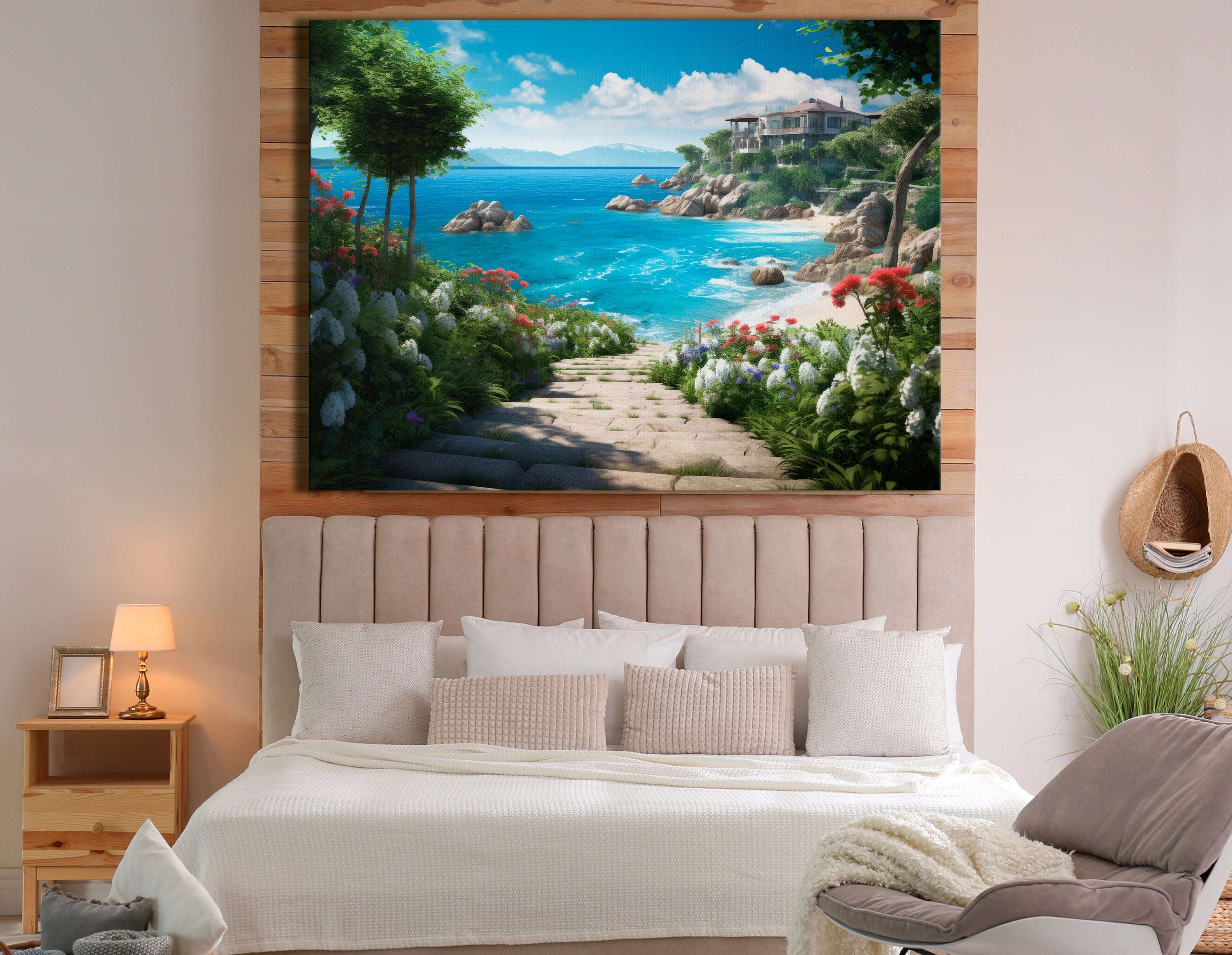 Beautiful Walk to a Mediterranean Beach - Canvas Print - Artoholica Ready to Hang Canvas Print