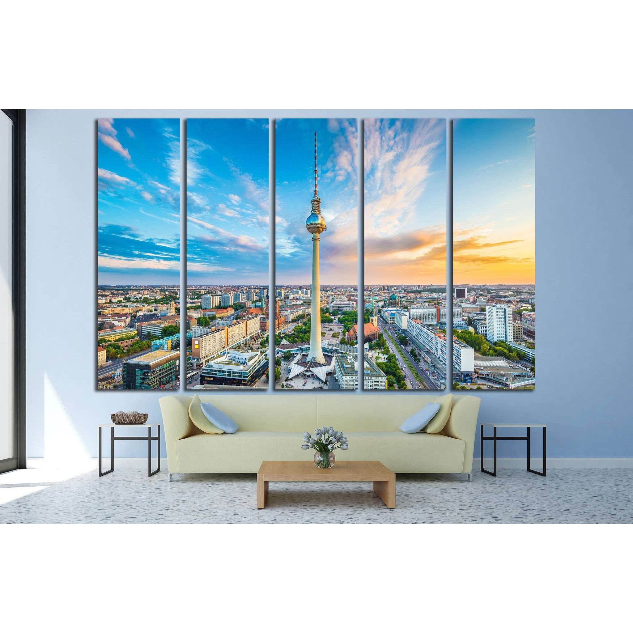 Berlin at sunset, Germany №1182 Ready to Hang Canvas PrintCanvas art arrives ready to hang, with hanging accessories included and no additional framing required. Every canvas print is hand-crafted, made on-demand at our workshop and expertly stretched aro