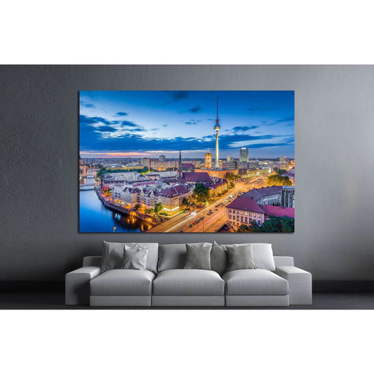 Berlin skyline, Germany №1184 Ready to Hang Canvas PrintCanvas art arrives ready to hang, with hanging accessories included and no additional framing required. Every canvas print is hand-crafted, made on-demand at our workshop and expertly stretched aroun