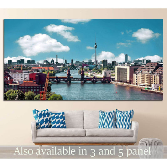 berlin skyline, oberbaum bridge №1172 Ready to Hang Canvas PrintCanvas art arrives ready to hang, with hanging accessories included and no additional framing required. Every canvas print is hand-crafted, made on-demand at our workshop and expertly stretch