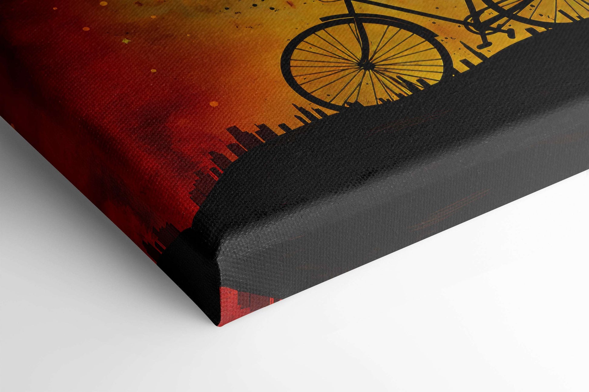 Bicycle in the Night with Red and Amber Sky - Canvas Print - Artoholica Ready to Hang Canvas Print