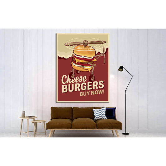 Big Burger On Wheels №4522 Ready to Hang Canvas PrintCanvas art arrives ready to hang, with hanging accessories included and no additional framing required. Every canvas print is hand-crafted, made on-demand at our workshop and expertly stretched around 1