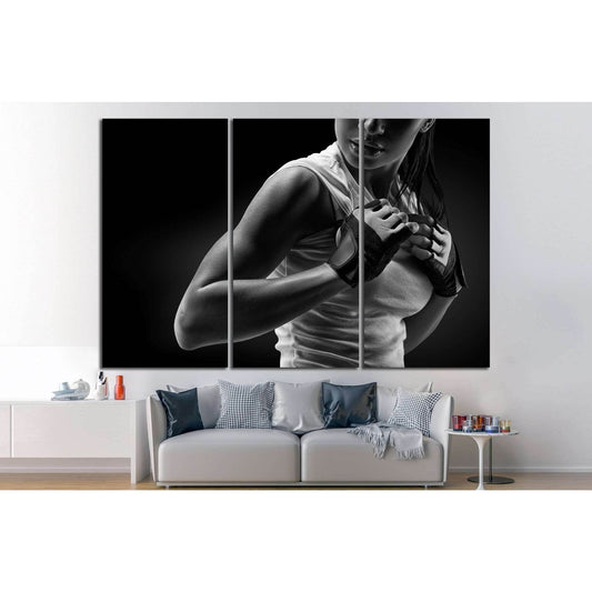 Black and white fitness athletic young woman, deltoid muscle №1386 Ready to Hang Canvas PrintCanvas art arrives ready to hang, with hanging accessories included and no additional framing required. Every canvas print is hand-crafted, made on-demand at our