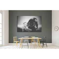 Black and White Photographer Man with a Fisheye Lens №2776 Ready to Hang Canvas PrintCanvas art arrives ready to hang, with hanging accessories included and no additional framing required. Every canvas print is hand-crafted, made on-demand at our workshop