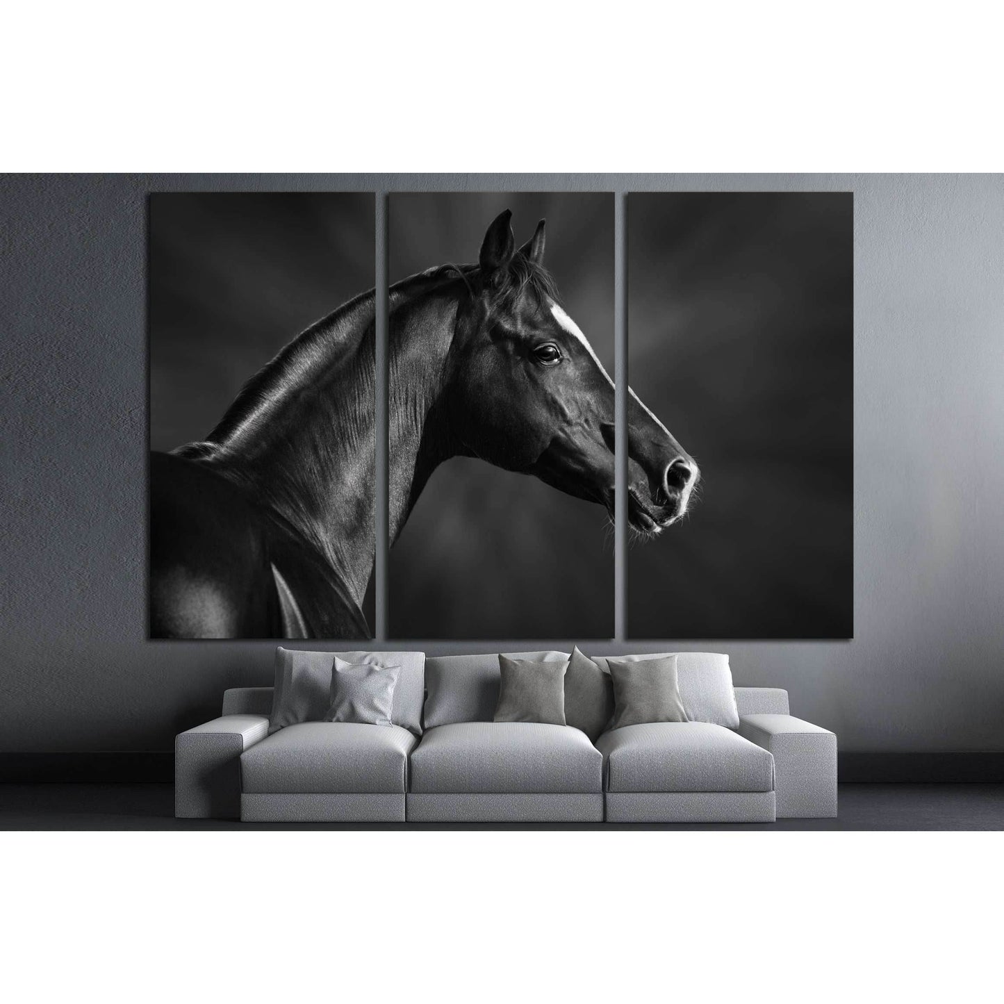 Black and white portrait of arabian horse №3259 Ready to Hang Canvas PrintCanvas art arrives ready to hang, with hanging accessories included and no additional framing required. Every canvas print is hand-crafted, made on-demand at our workshop and expert