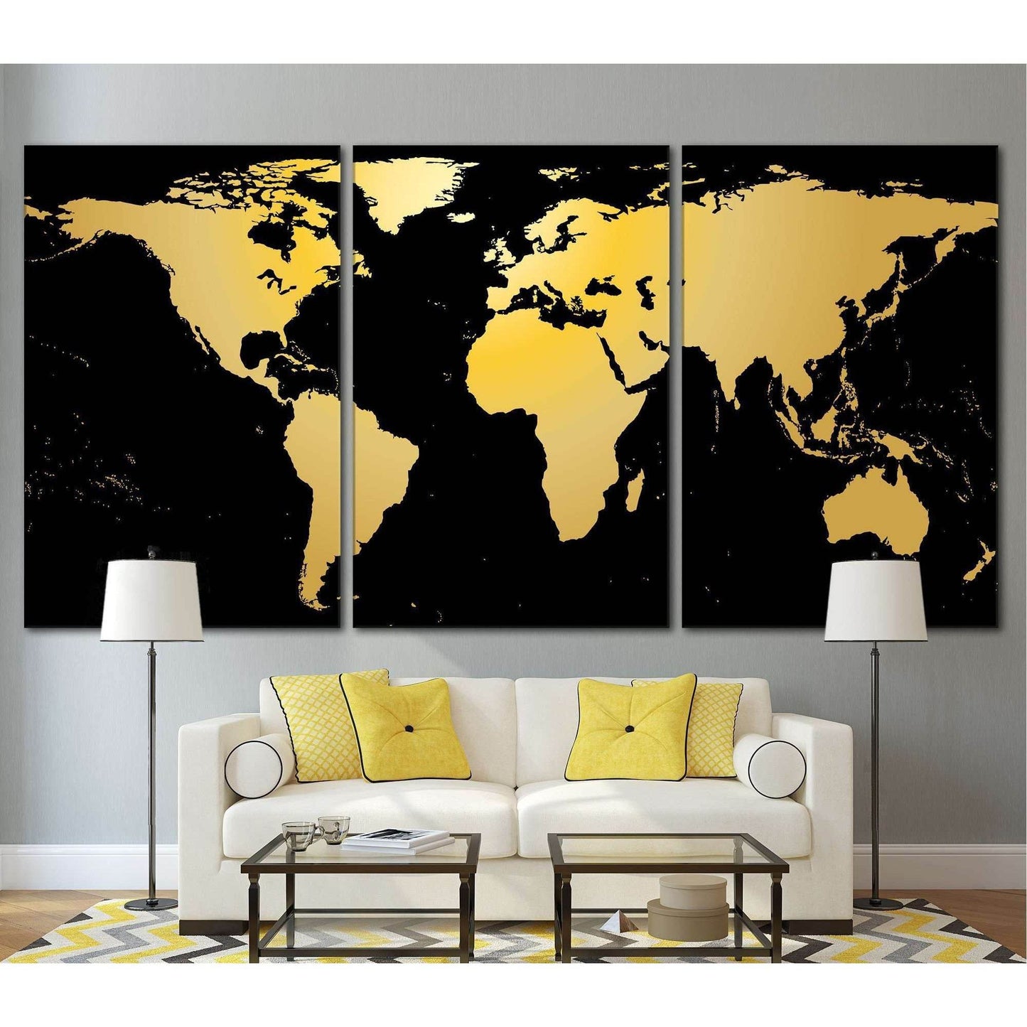 Black / Gold World Map Office Wall DecorDecorate your walls with a stunning Black World Map Canvas Art Print from the world's largest art gallery. Choose from thousands of World Map artworks with various sizing options. Choose your perfect art print to co