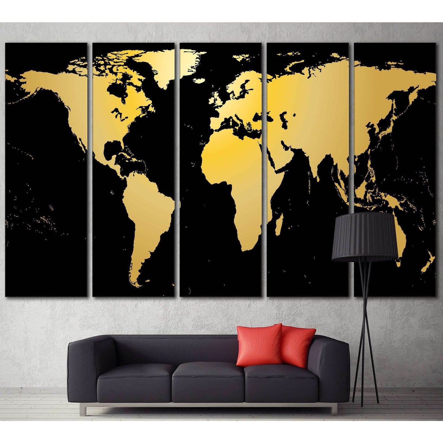 Black / Gold World Map Office Wall DecorDecorate your walls with a stunning Black World Map Canvas Art Print from the world's largest art gallery. Choose from thousands of World Map artworks with various sizing options. Choose your perfect art print to co