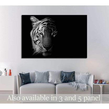 Black & White Beautiful tiger - isolated on black background №2371 Ready to Hang Canvas PrintCanvas art arrives ready to hang, with hanging accessories included and no additional framing required. Every canvas print is hand-crafted, made on-demand at our