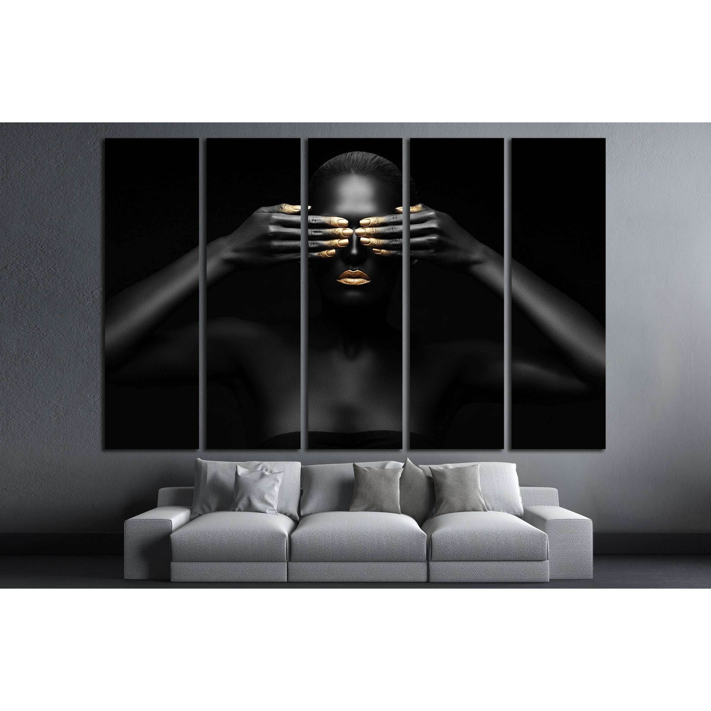 black woman closes her eyes. №2469 Ready to Hang Canvas PrintCanvas art arrives ready to hang, with hanging accessories included and no additional framing required. Every canvas print is hand-crafted, made on-demand at our workshop and expertly stretched