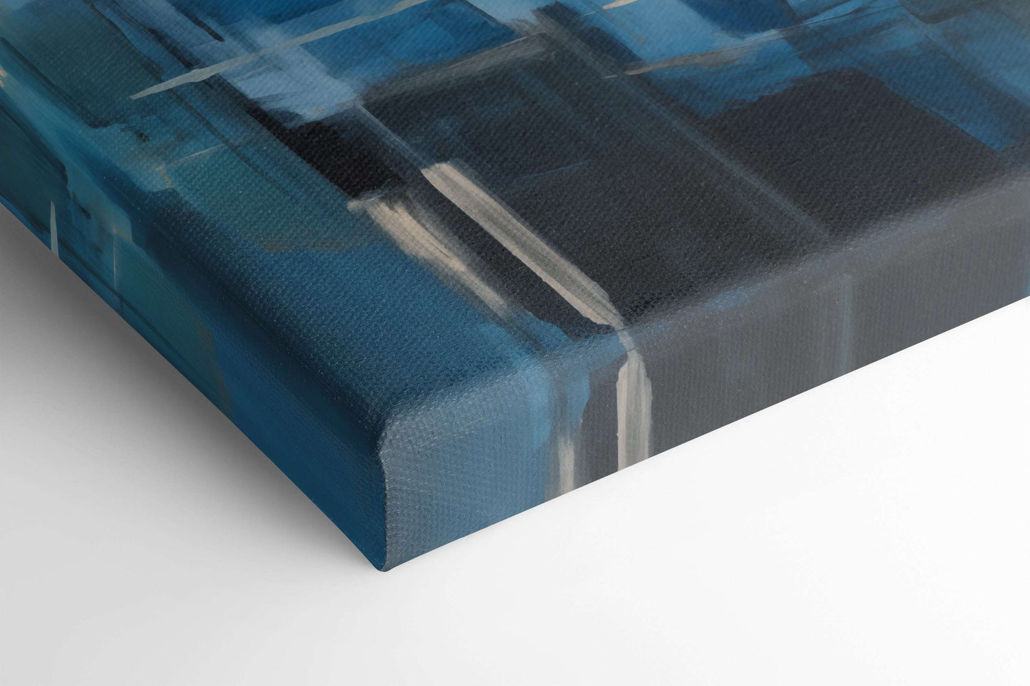 Blue and Black Abstract with Rain Grey - Canvas Print - Artoholica Ready to Hang Canvas Print