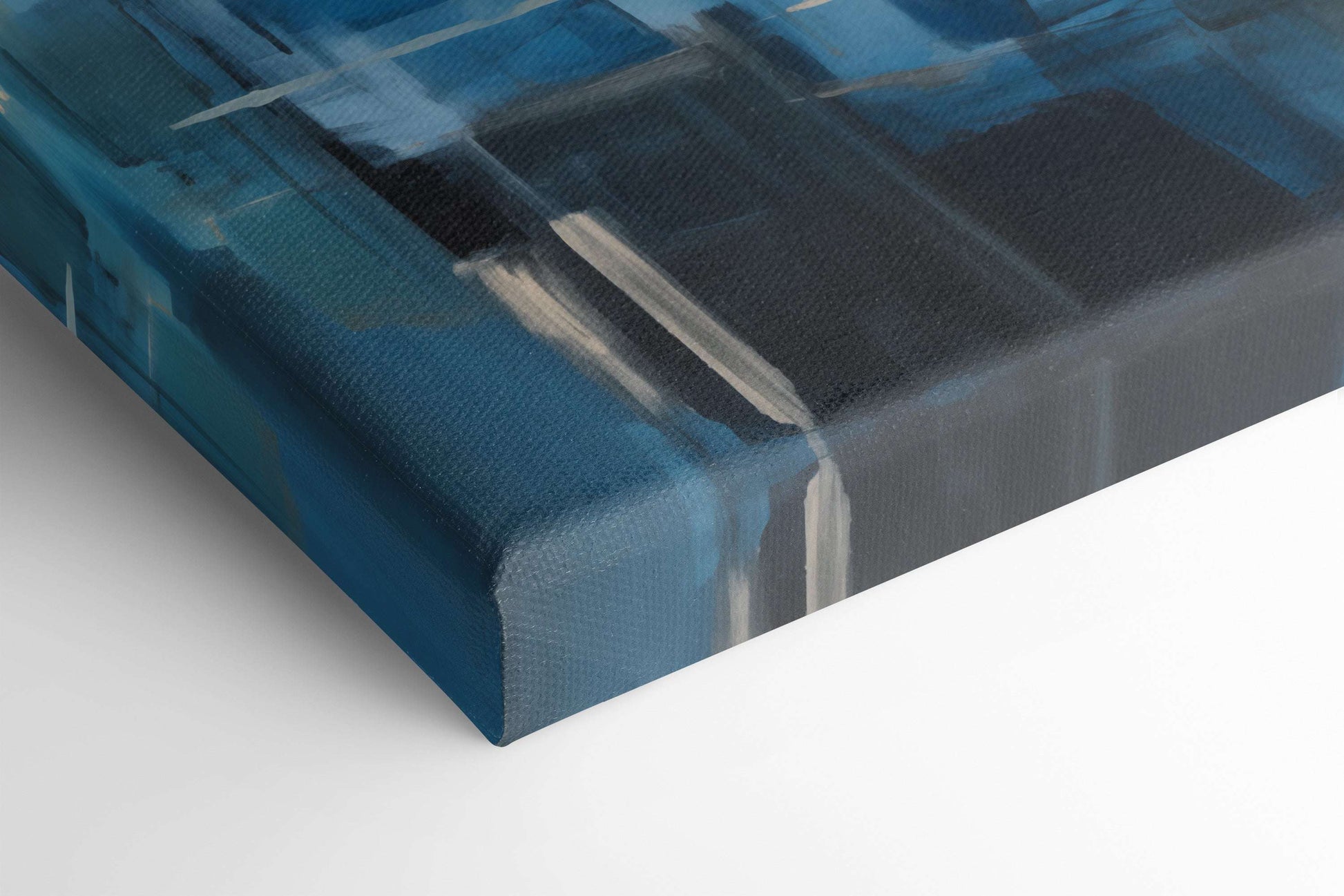 Blue and Black Abstract with Rain Grey - Canvas Print - Artoholica Ready to Hang Canvas Print